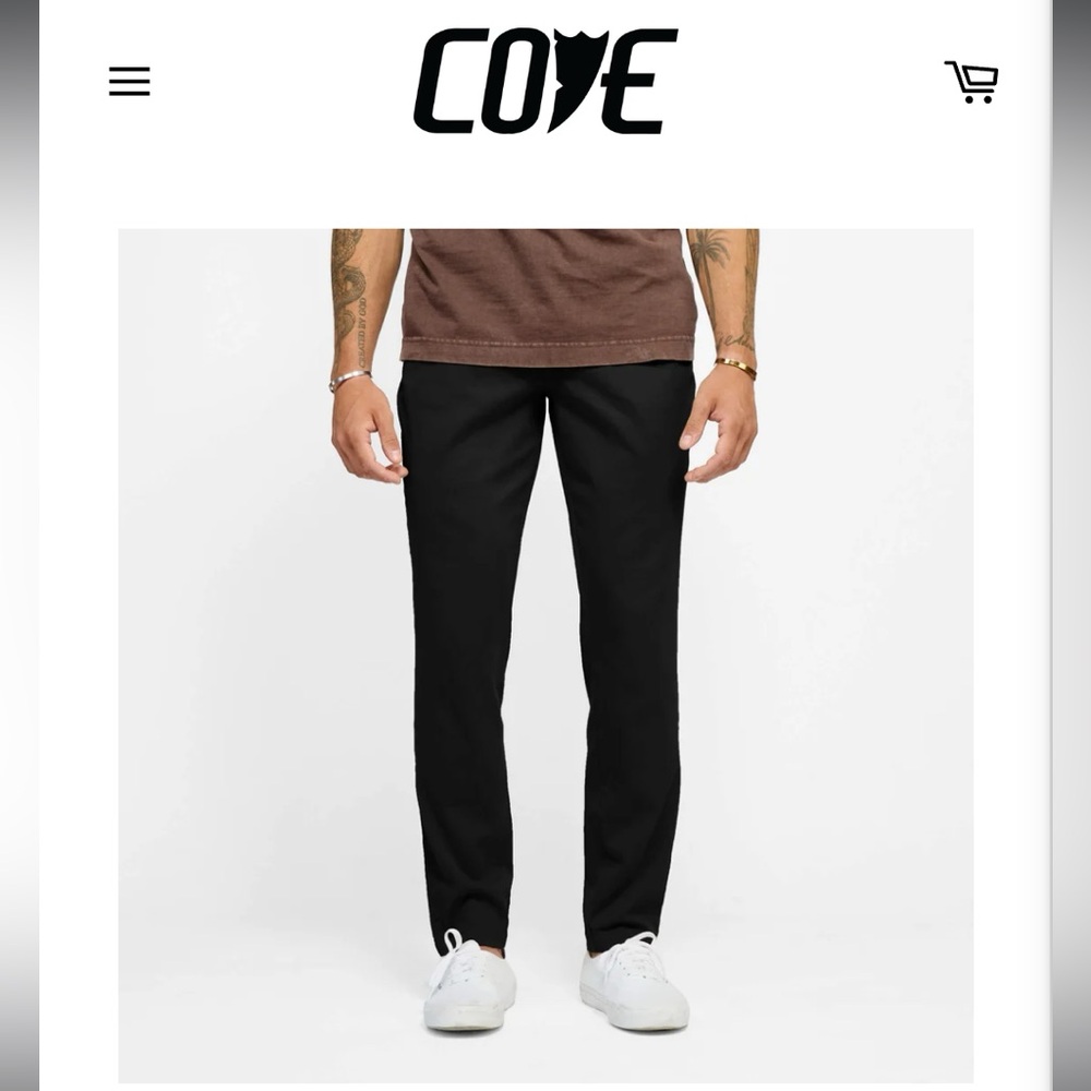Mens Black Chino Pants 30x32